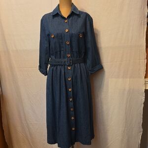 Denim Button-Down Dress